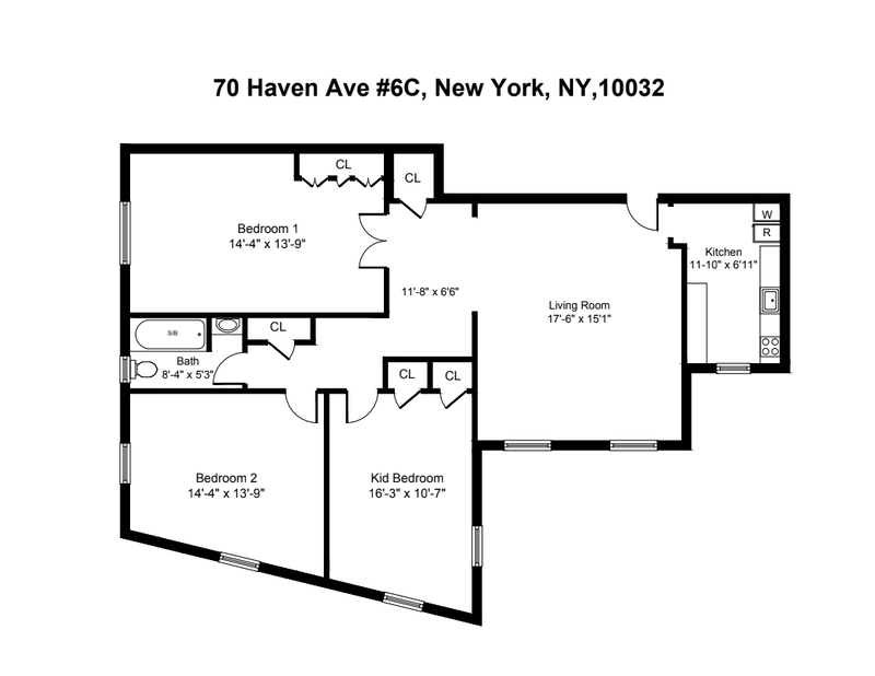Floorplan for 70 Haven Avenue