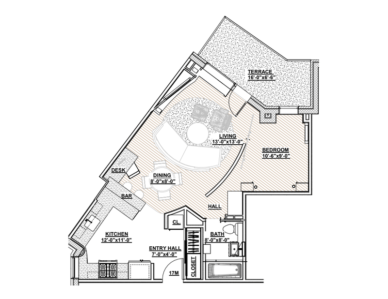 Floorplan for 5700 Arlington Avenue, 17M