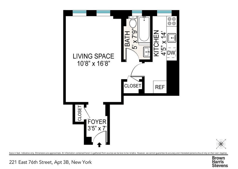 Floorplan for 221 East 76th Street, 3B