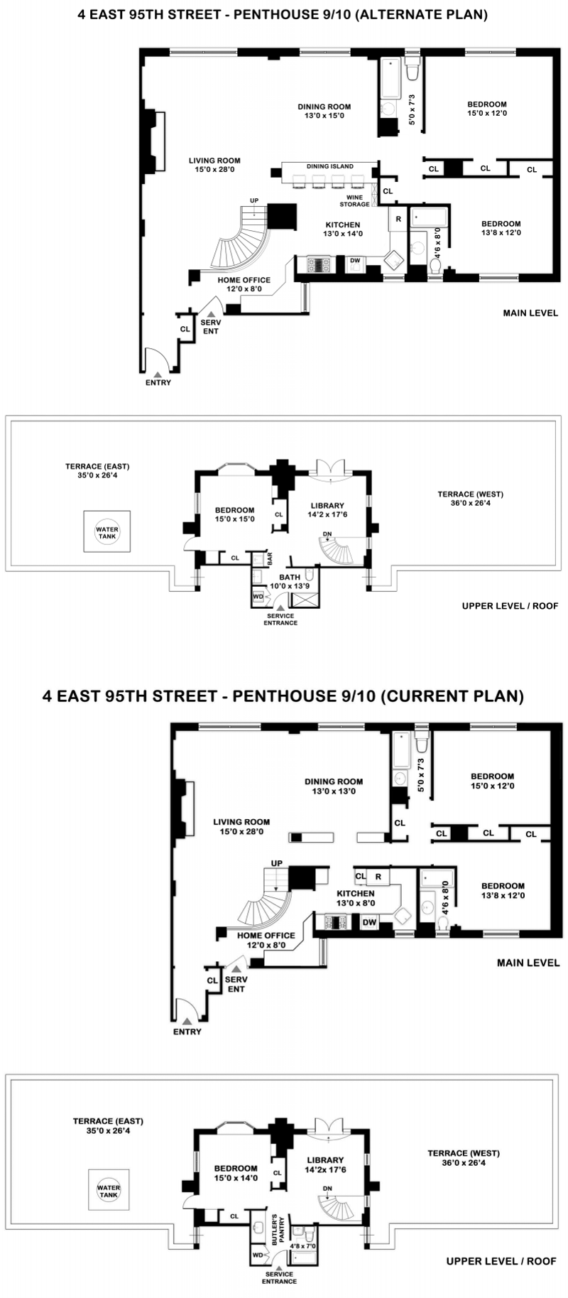 Floorplan for 4 East 95th Street, PH9/10