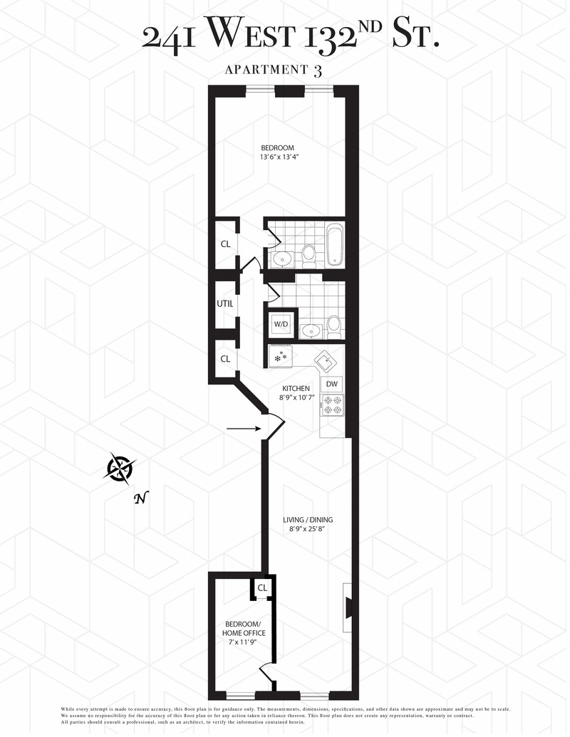 Floorplan for 241 West 132nd Street
