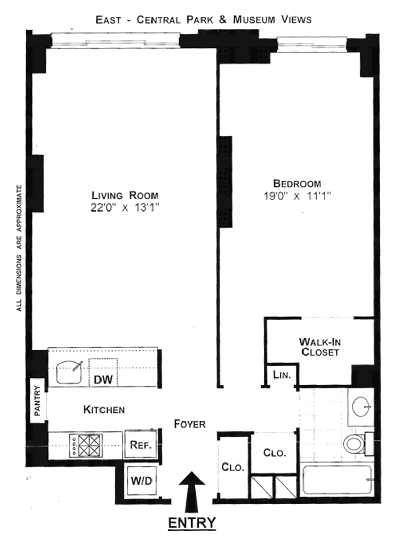 Floorplan for 101 West 79th Street, 12F