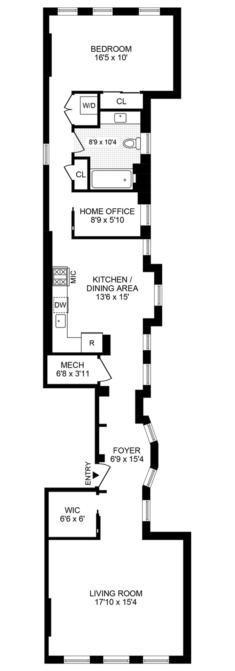 Floorplan for 24 West 131st Street, 5