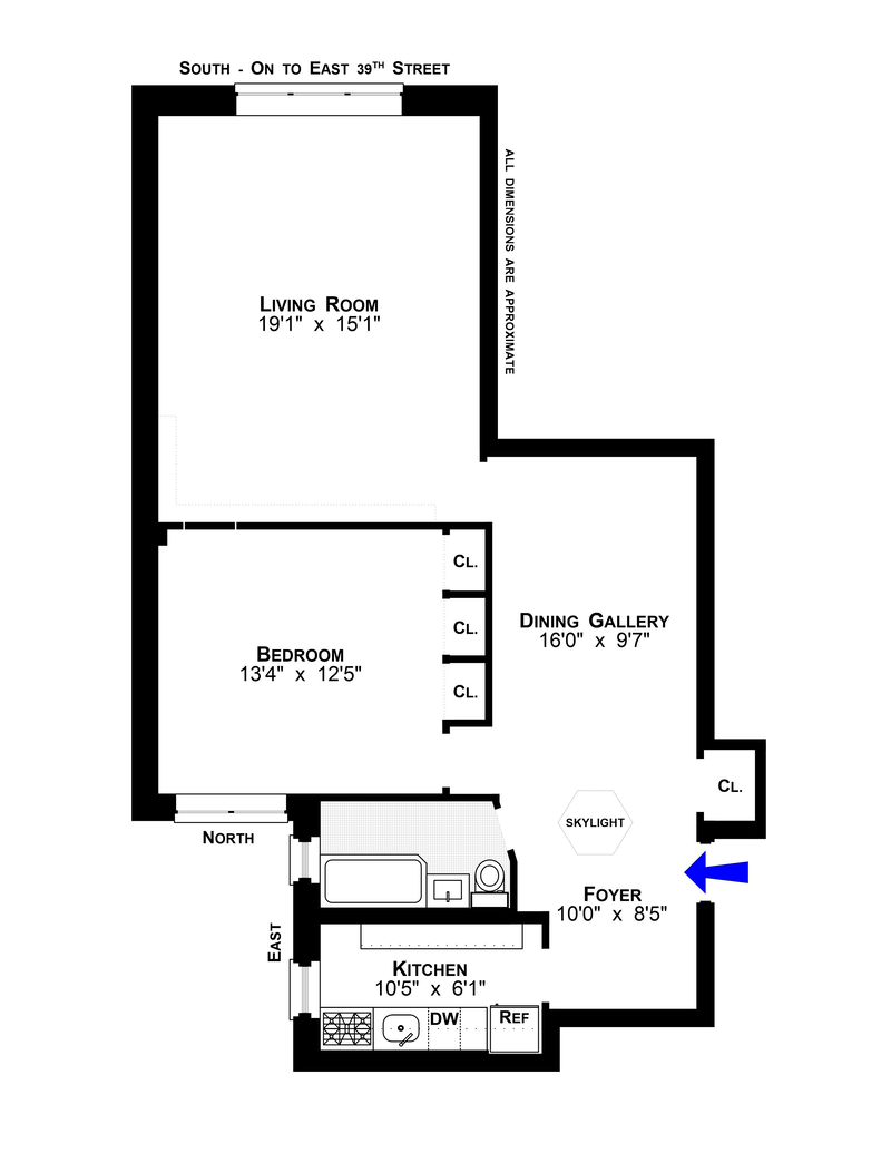Floorplan for 135 East 39th Street, 6C