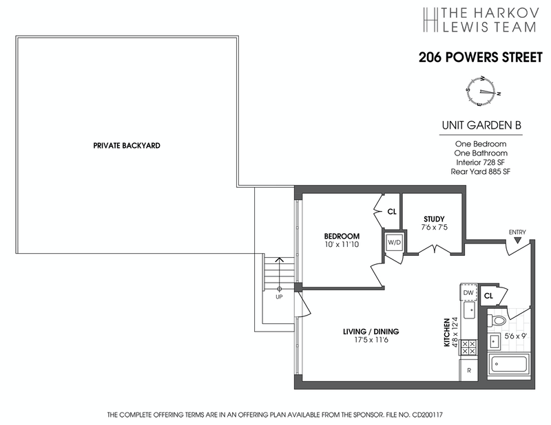 Floorplan for 206 Powers Street, GARDEN/B
