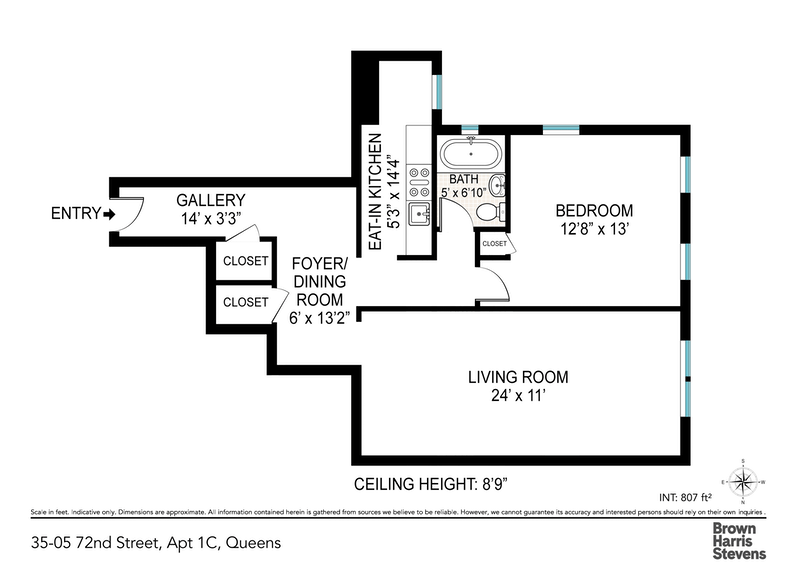 Floorplan for 35 -05 72nd Street, 1C