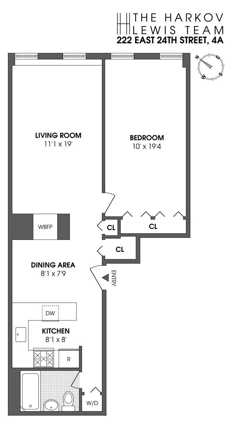 Floorplan for 222 East 24th Street, 4A