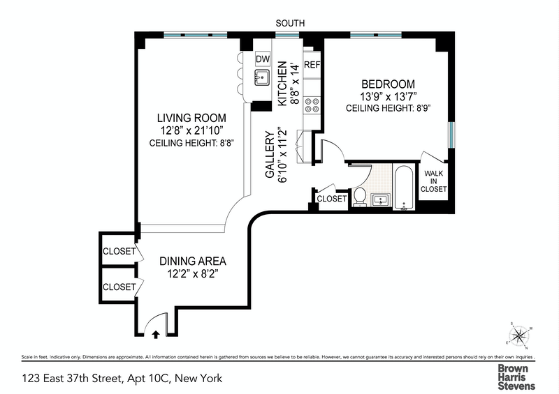 Floorplan for 123 East 37th Street, 10C