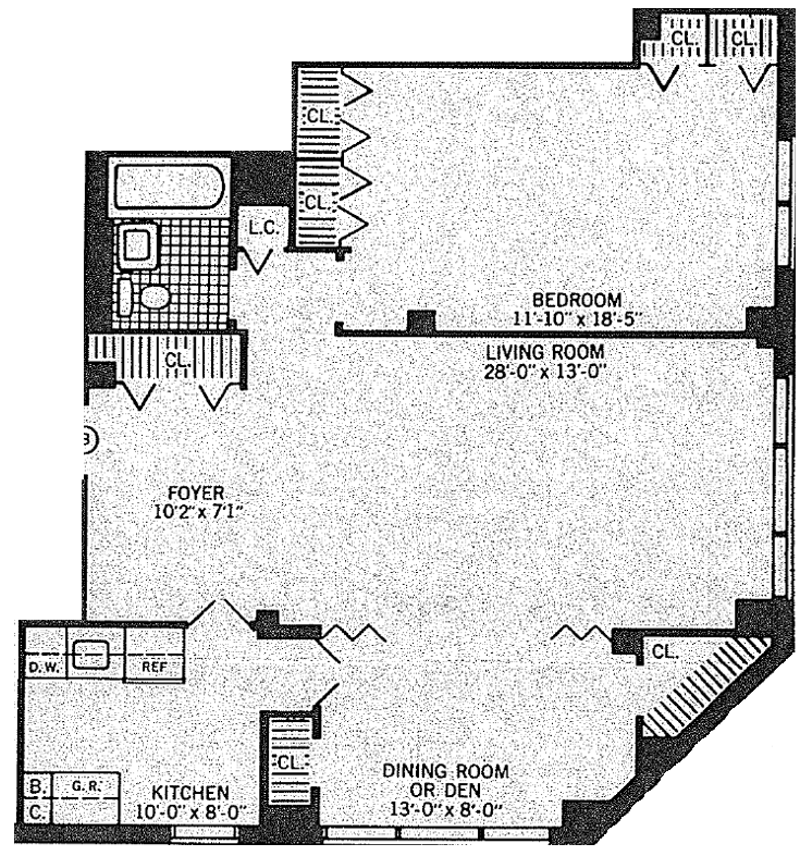 Floorplan for 444 East 75th Street, 19B