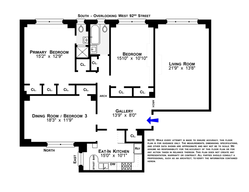 Floorplan for 35 West 92nd Street, 4C