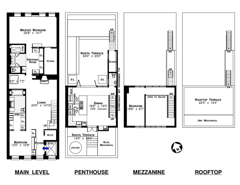 Floorplan for 153 Chambers Street, PH