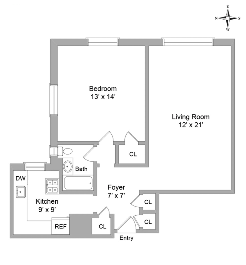 Floorplan for 34 -21 78th Street, B6