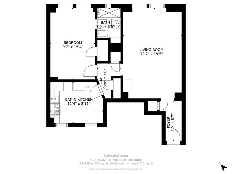 Floorplan for 321 East 43rd Street, 114