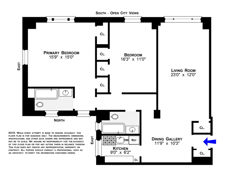 Floorplan for 150 West 79th Street, 7E