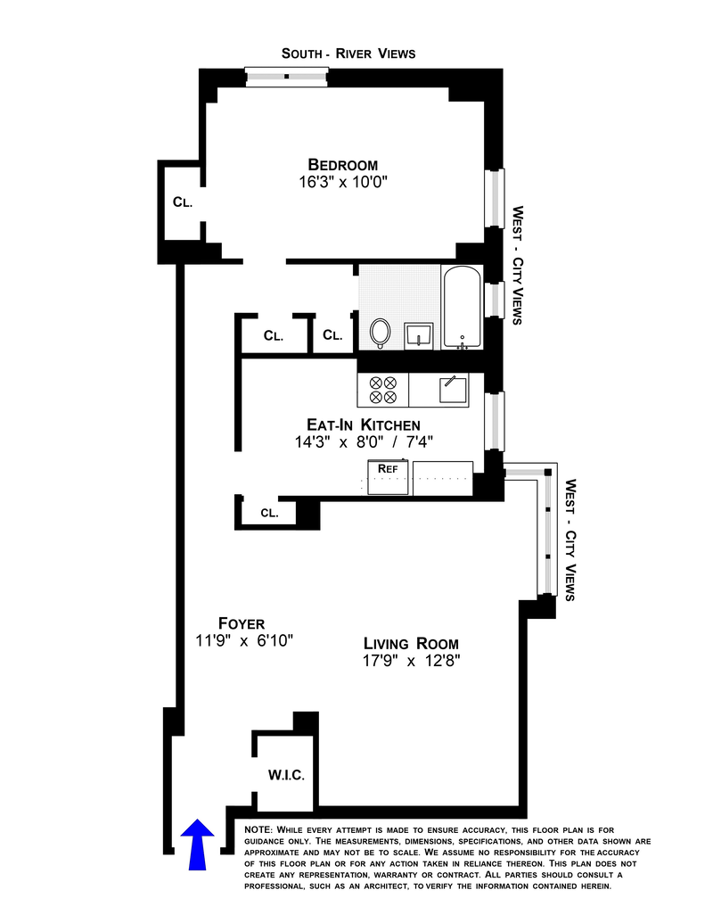Floorplan for 572 Grand Street, G1001