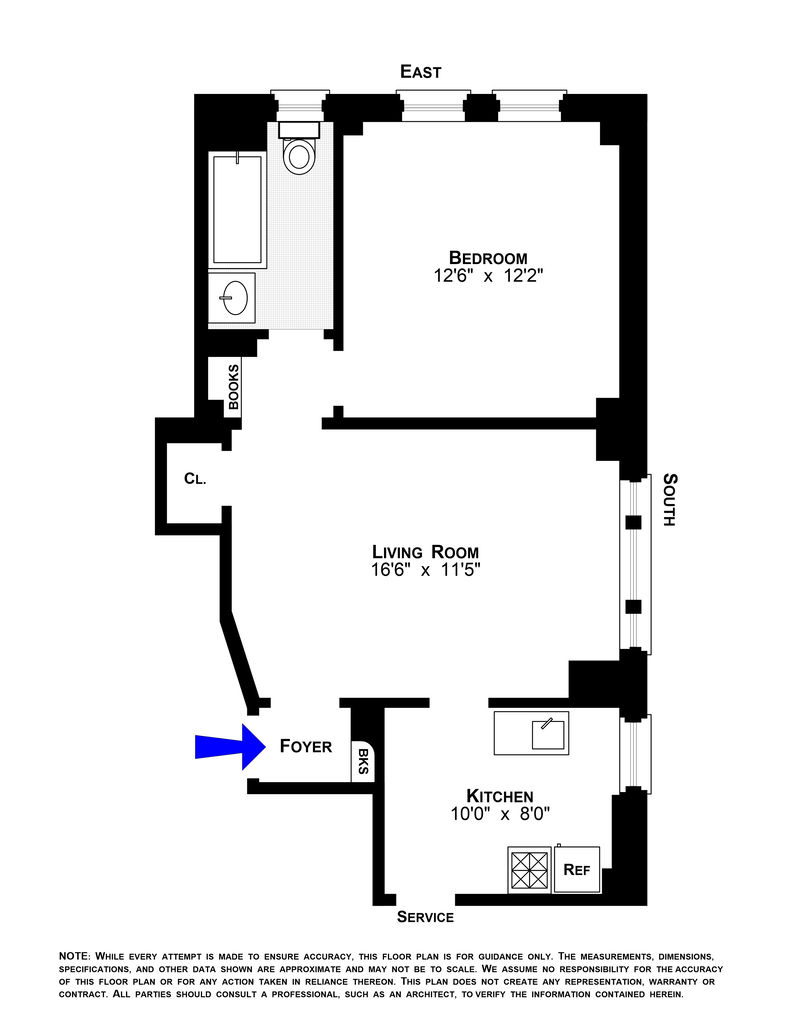 Floorplan for 588 West End Avenue, 1D