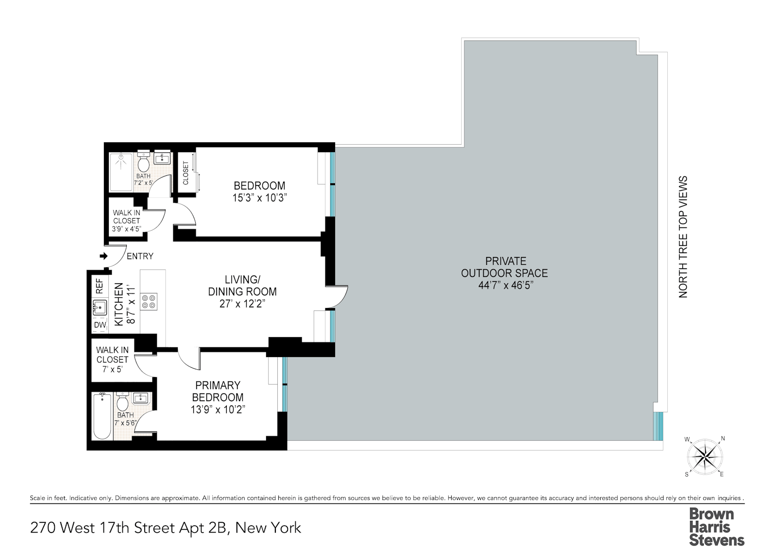 Floorplan for 270 West 17th Street, 2B