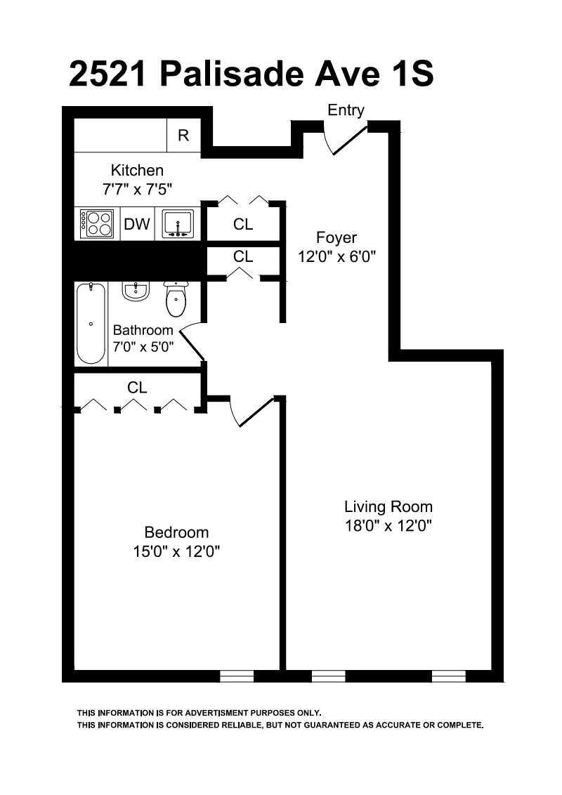 Floorplan for 2521 Palisade Avenue, 1S