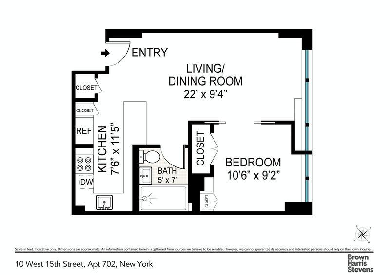 Floorplan for 10 West 15th Street, 702