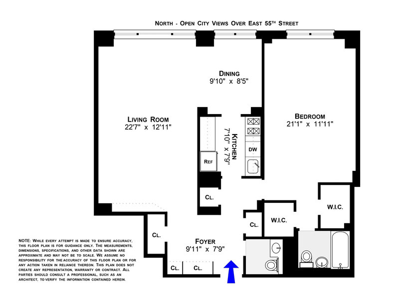 Floorplan for 50 Sutton Place South, 16D