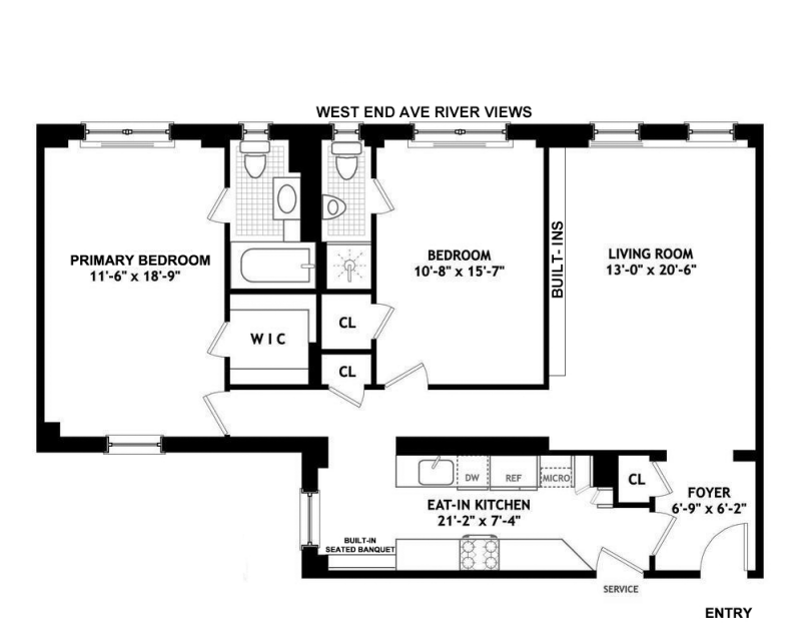 Floorplan for 710 West End Avenue, 11B