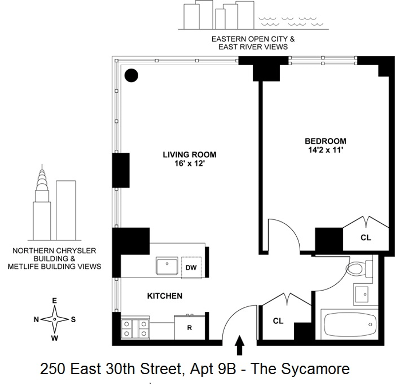 Floorplan for 250 East 30th Street, 9B