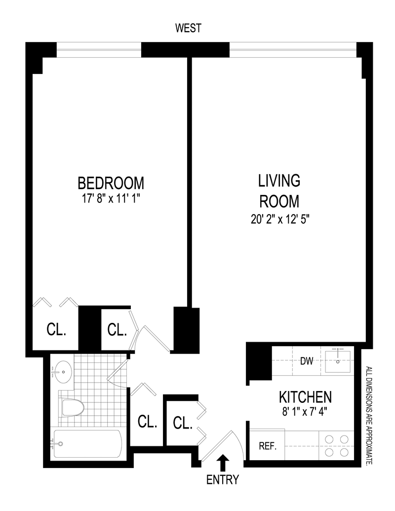 Floorplan for 201 West 70th Street, 3K