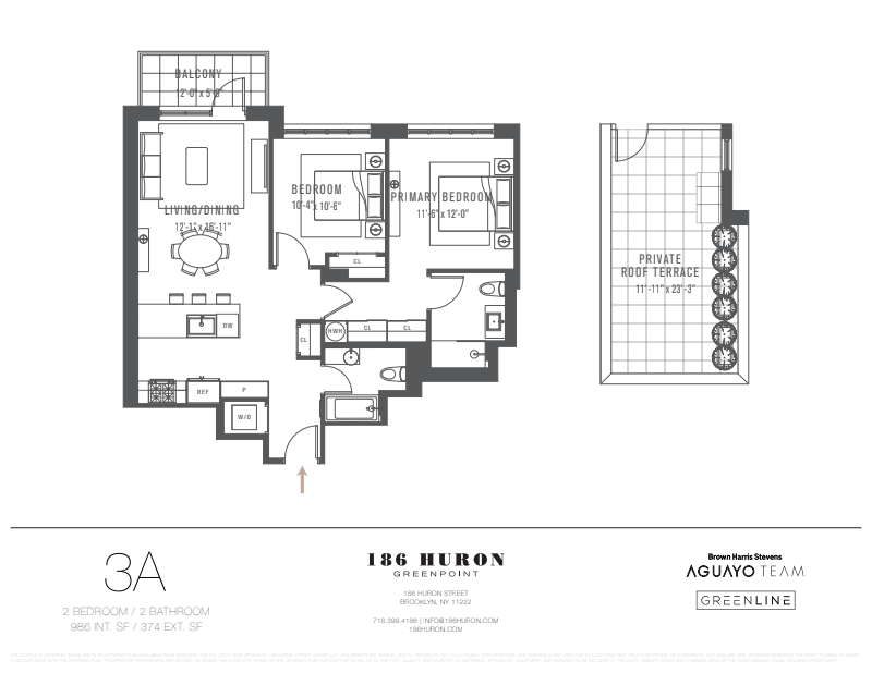 Floorplan for 186 Huron Street, 3A