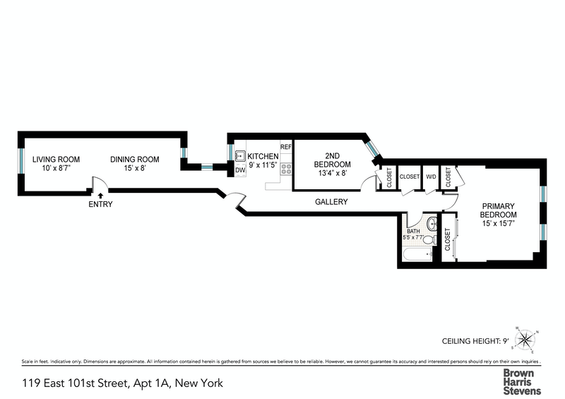 Floorplan for 119 East 101st Street, 1A