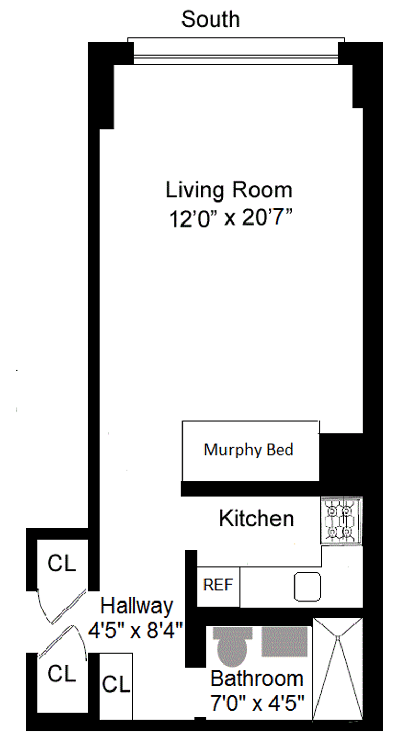 Floorplan for 430 West 34th Street, 15C
