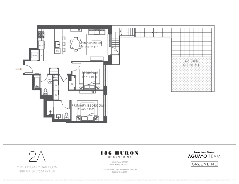 Floorplan for 186 Huron Street, 2A