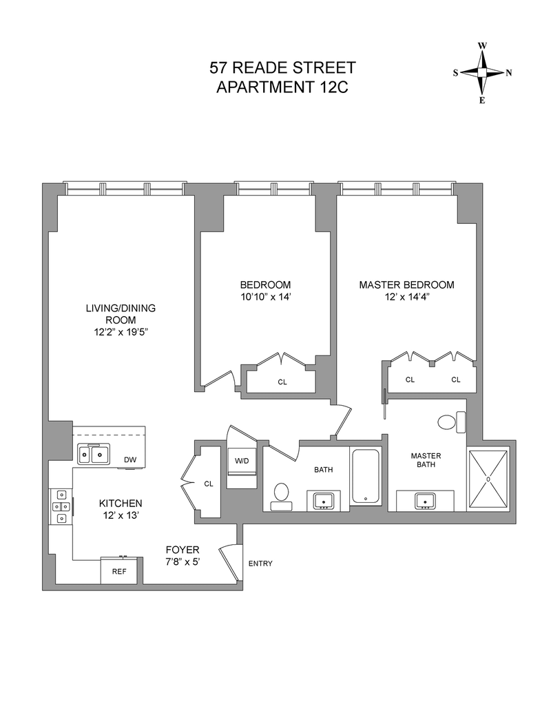 Floorplan for 57 Reade Street, 12C