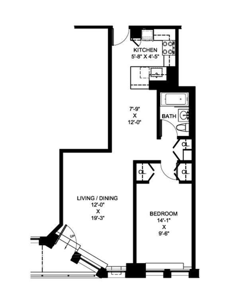 Floorplan for 315 7th Avenue, 19B