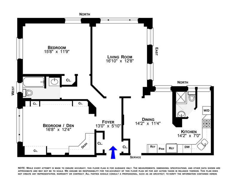 Floorplan for 251 West 89th Street, 9C