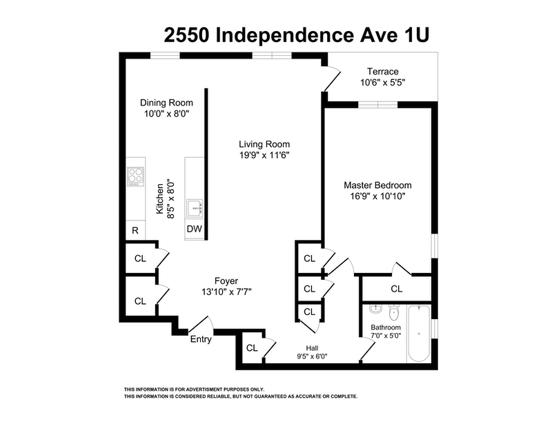 Floorplan for 2550 Independence Avenue, 1U