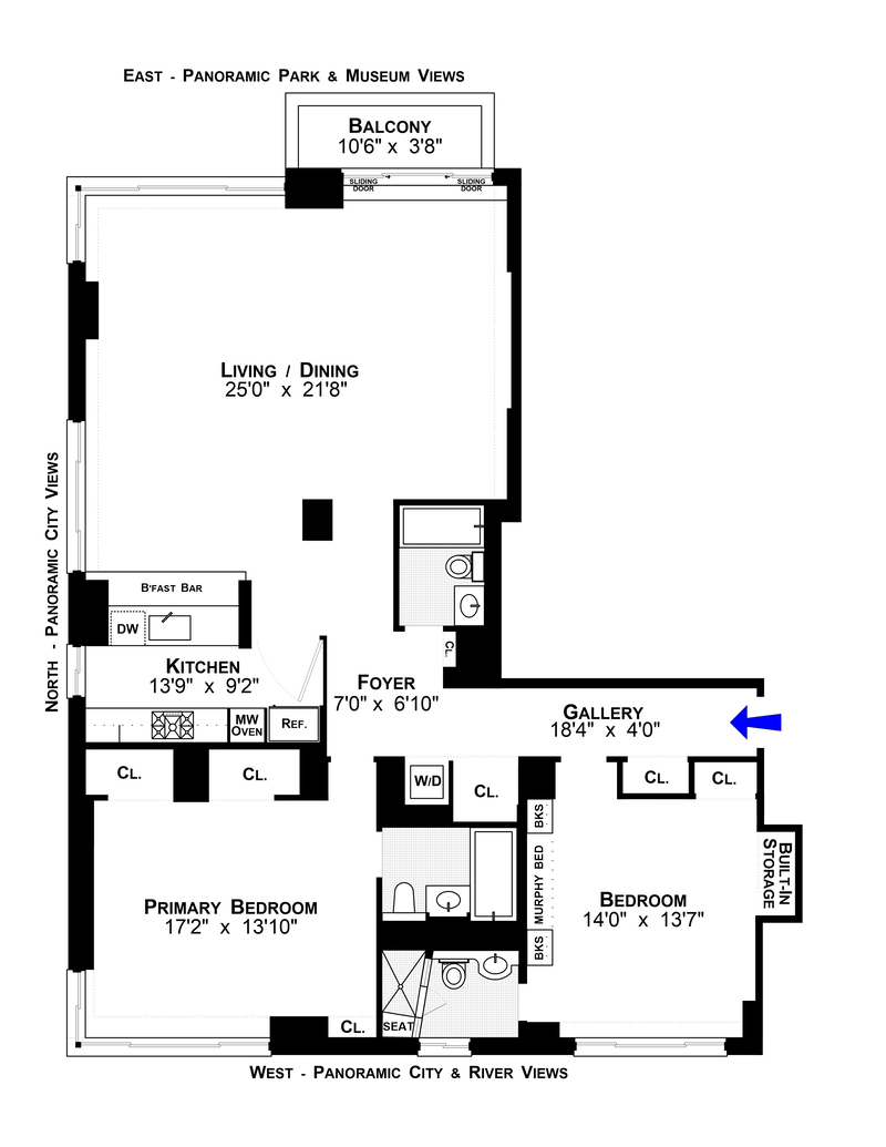 Floorplan for 101 West 79th Street, 29C