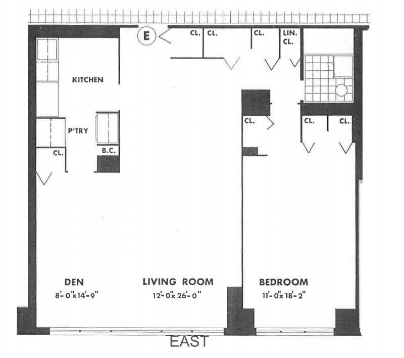 Floorplan for 15 West 72nd Street, 9E