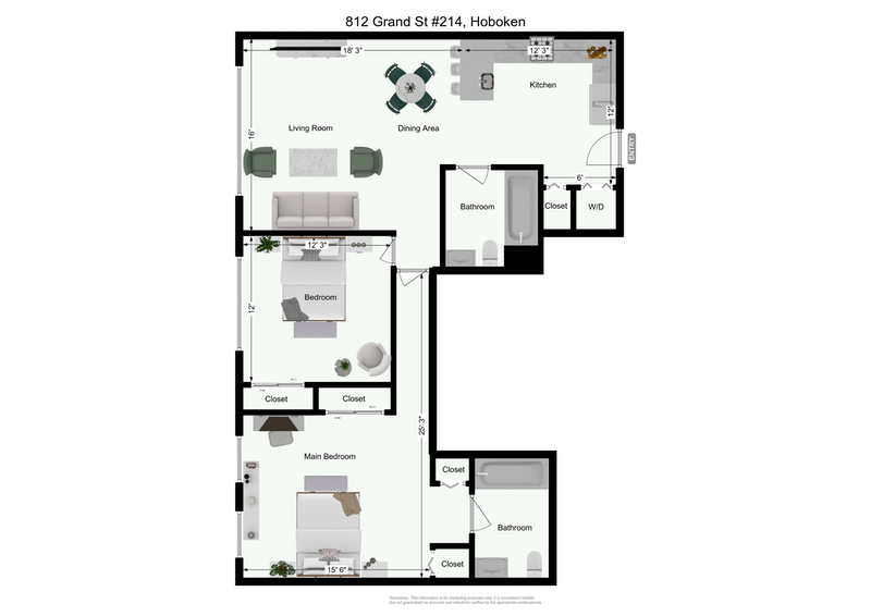 Floorplan for 812 Grand St, 214