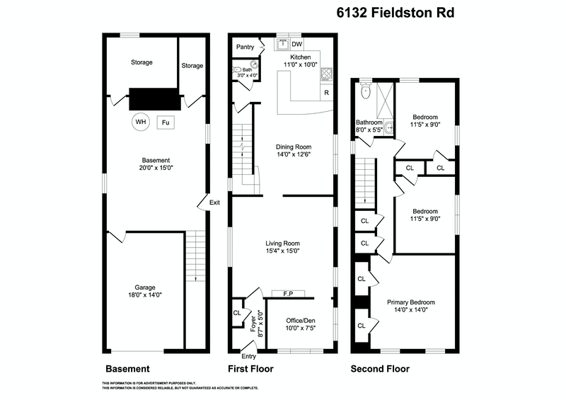 Floorplan for 6132 Fieldston Road