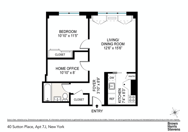 Floorplan for 40 Sutton Place, 7J