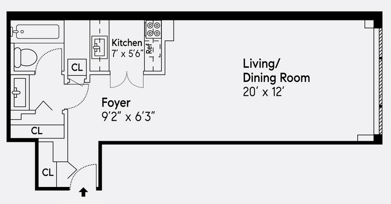 Floorplan for 310 West 56th Street, 2C