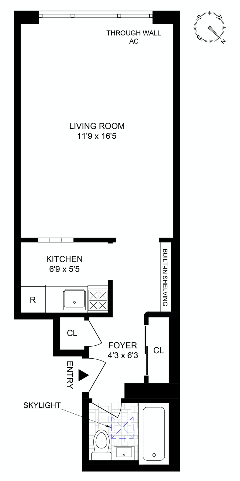 Floorplan for 321 East 71st Street, 5H