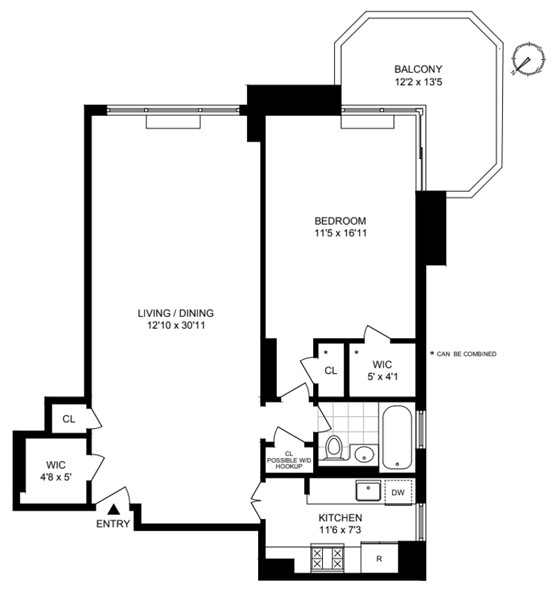 Floorplan for 300 East 74th Street, 25B