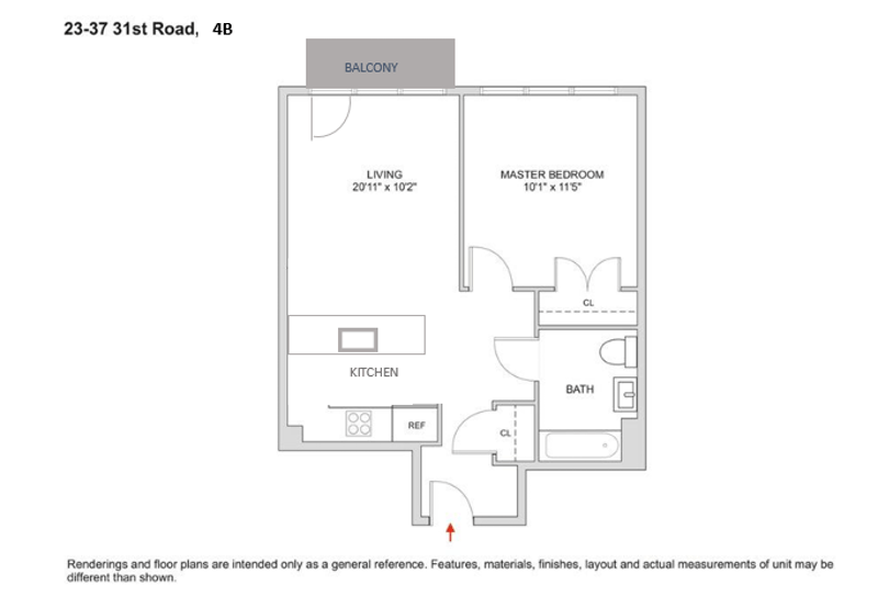 Floorplan for 23 -37 31st Road, 4B
