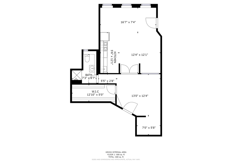Floorplan for 104 West 17th Street, 3S