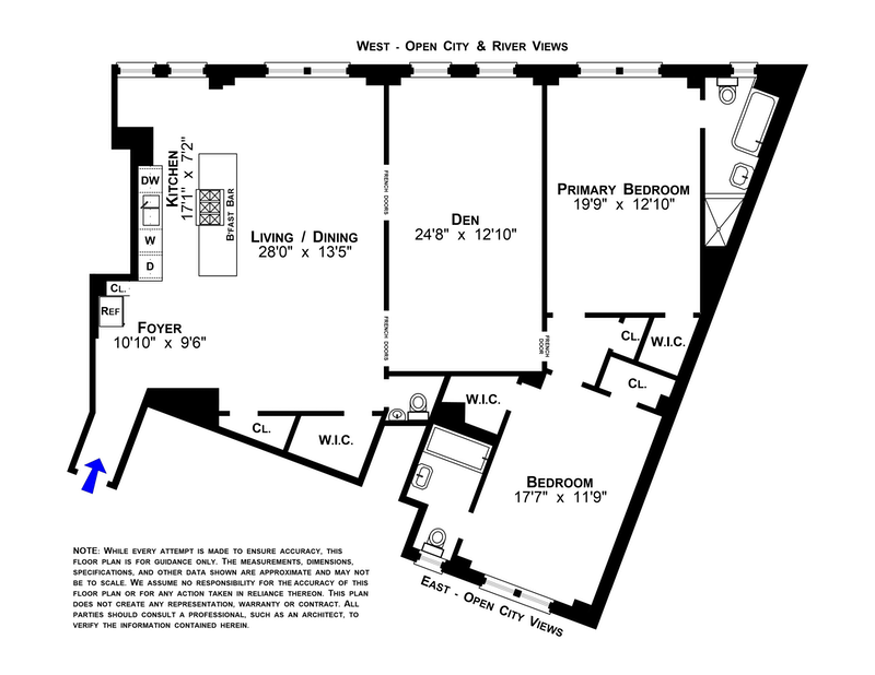 Floorplan for 245 West 107th Street, 12B