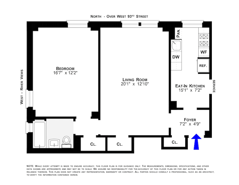 Floorplan for 677 West End Avenue, 14C