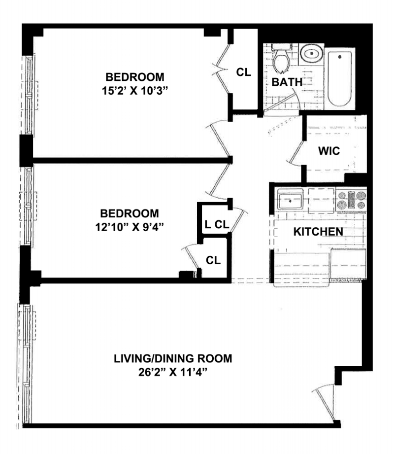 Floorplan for 279 West 117th Street, 2R