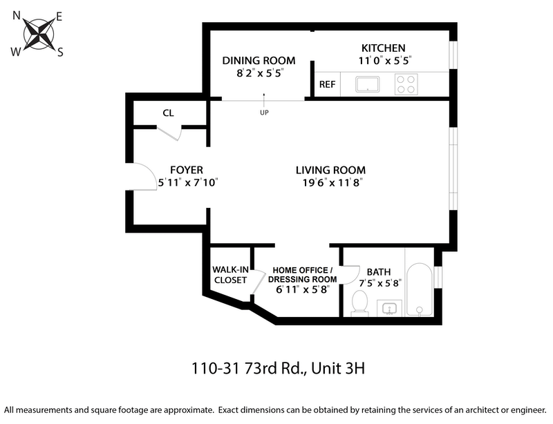 Floorplan for 110 -31 73rd Road, 3H