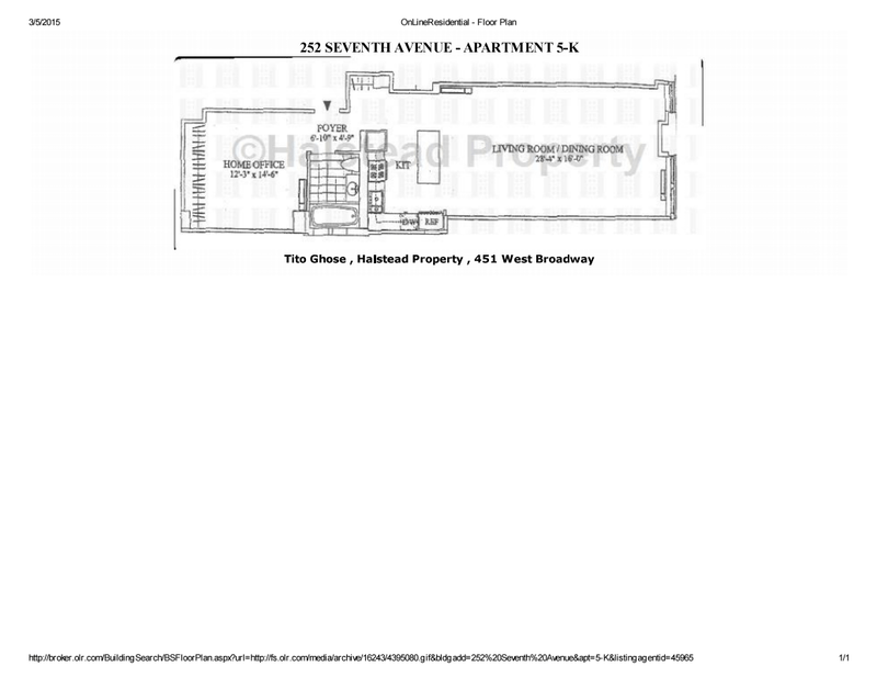 Floorplan for 252 Seventh Avenue, 5K